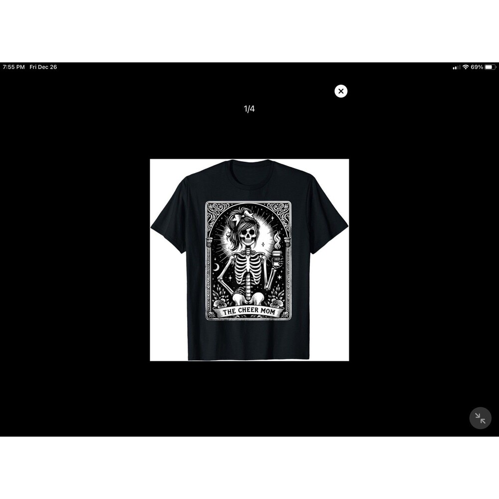 The Cheer Mom Funny tarot card girls Skelton t-shirt